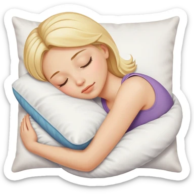 Blonde girl sleeping on a pillow sticker