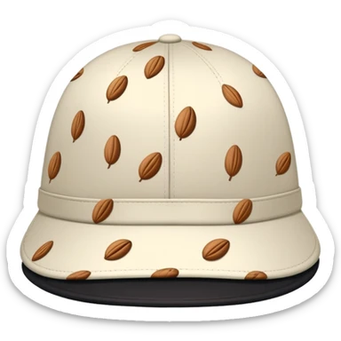 Chust style doppa hat with black base and white almond patterns sticker