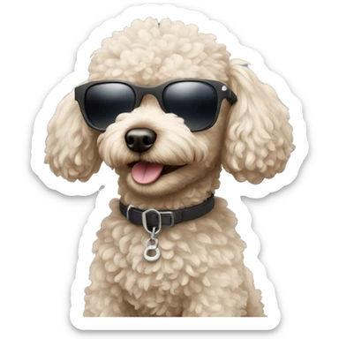 Toy poodle with sunglasses  sticker