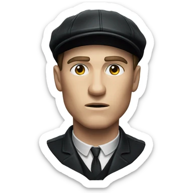 Tommy shelby black cap frowning face sticker