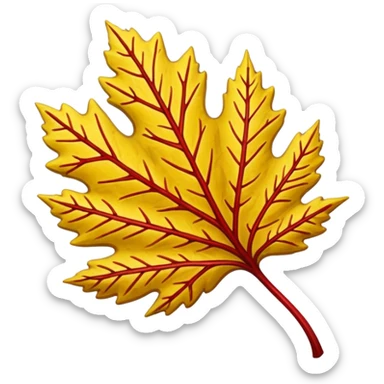 yellow and red cedar leaf  sticker
