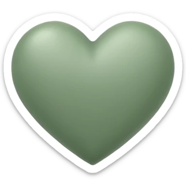 sage green heart sticker