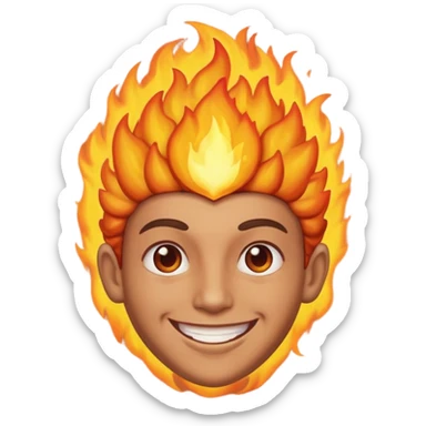 smile with the fire brain sticker