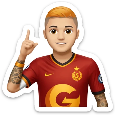 Mauro icardi Galatasaray formasıyla gol sevinci yapıyor sticker