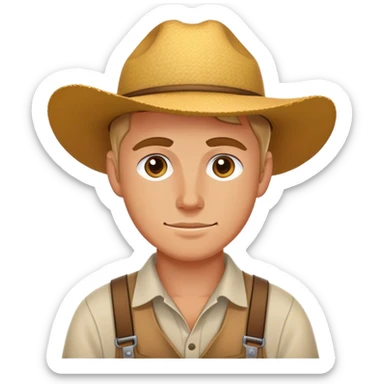 white farmer young sticker