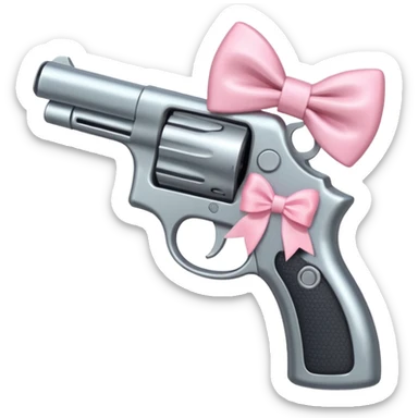 Gun with a light pink bow sticker