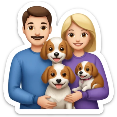 couple and their pet dog sticker