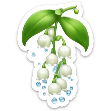 Lily of the valley flower with droplets of water  sticker
