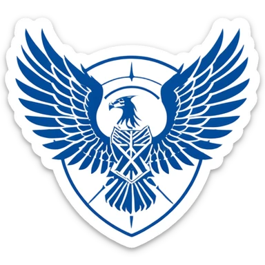 Wings of Freedom logo from Attack on Titan, overlapping blue and white wings, Survey Corps emblem sticker