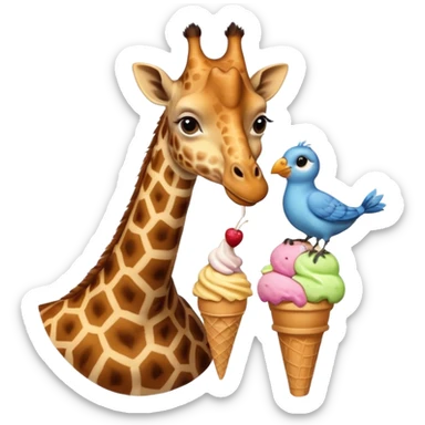 Giraffe with Ice Creams
Giraffe sharing cone with bird



 sticker