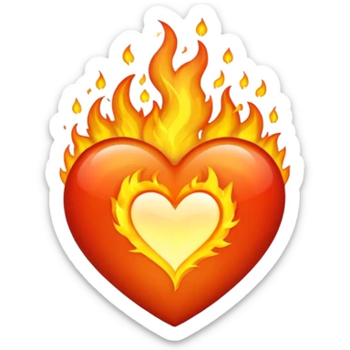 Heart flaming  sticker