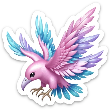 Shiny pastel feathery tropical exotic shimmering silky smooth soft flurry Diancie-Palkia-Amaura-Aurorus-aesthetic-fusion sticker