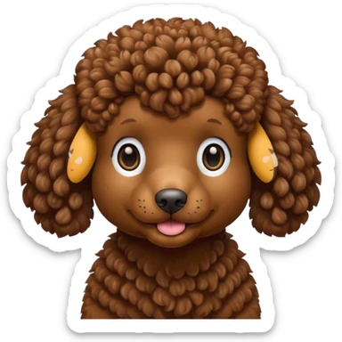 poodle brown in cartoon sticker