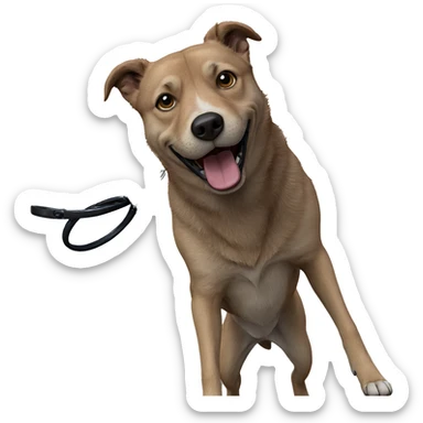 dog displaying playful expression sticker
