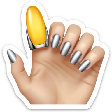 chrome acrylic nails sticker