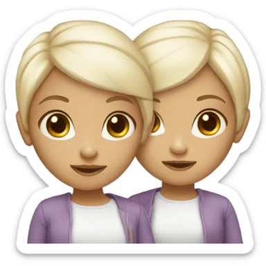 White Twin girls sticker