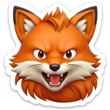 renard entier en colère sticker