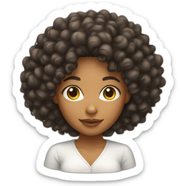 brazilian woman with curly hair sticker