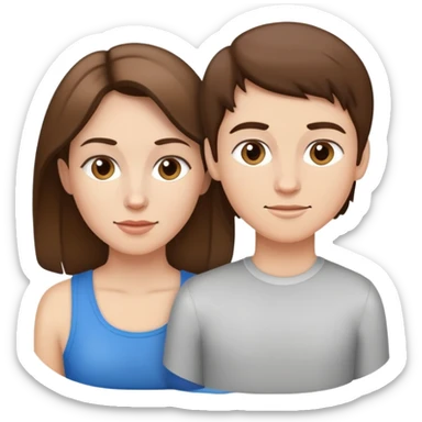 Light brunette beautiful fit mom with three boys  sticker