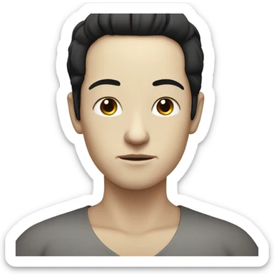 White skin with black hair in meditation  sticker