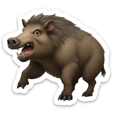 giant, terrifying, prehistoric boar sticker