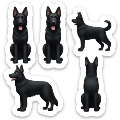 black german shepherd standing sticker
