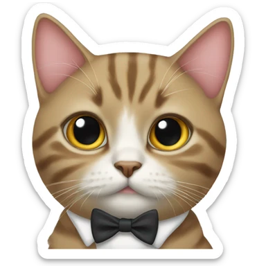 Cat with bow tie  sticker