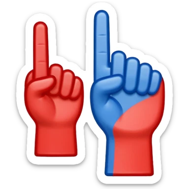 foam finger blue (#00A3E0) and red (#F9423A) sticker