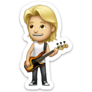 tall blonde male bass player sticker