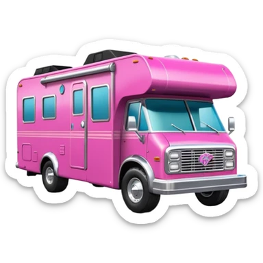 Aerodynamic racing Streamlined retro dilapidated hillbilly-Barbie Vader styled motor home rv off-roading rock-climbing 4x4 desert Winnebago party monster truck  sticker