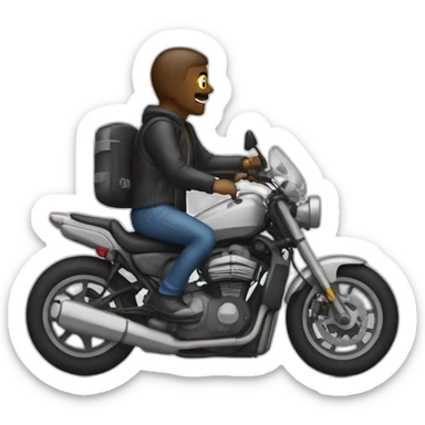 Guy with motorcycle silencer  sticker