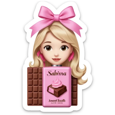 Sabrina carpenter sweet tooth perfume (shaped liked a light pink chocolate bar)  sticker