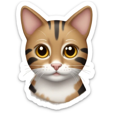 cat with brown and black stripes  sticker