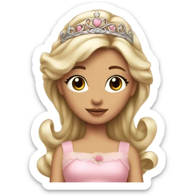 Pink shabby chic princess sticker