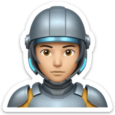 futuristic armored soldier human portrait, head and shoulders only, South Asian facial features, helmet visor, sci-fi armor details, 3D cartoon, mobile game icon style, clean background, no text, no watermark
 sticker