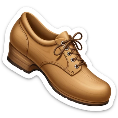 Un zapato de madera estilo Polonia . El zapato está tallado a mano. sticker