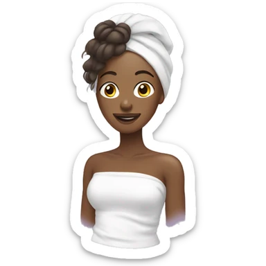 Women with hair towel skincare  sticker