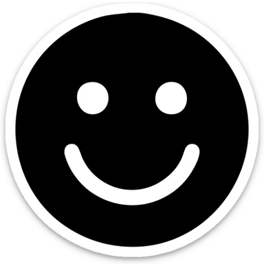 solid filled perfect smile icon sticker