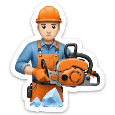 Sculptor with chainsaw,Ice Sculptors sticker