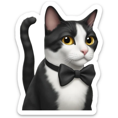 Tuxedo cat with bow sticker