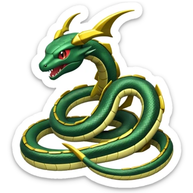 Mega rayuaza pokemon from pokemon anime and make it little cool sticker