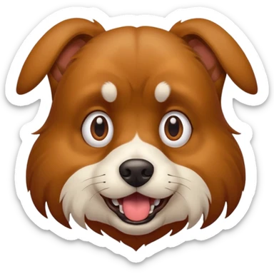 Dog with crazy face sticker