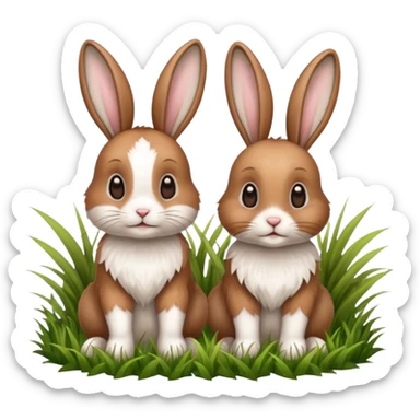 2 rabbits mating sticker