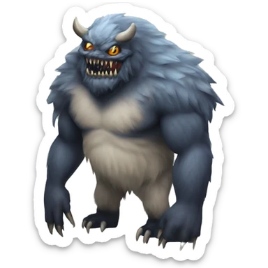 Monster hunted y the tundra biome sticker