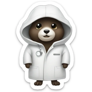 mole in a white coat sticker