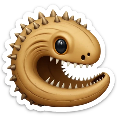 Sand worm from dune make the face a hole with long spiky teeth no eyes sticker