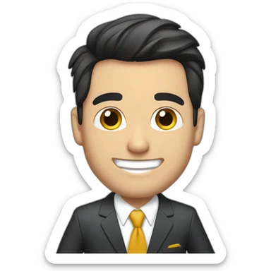 Sergio Alejandro Villanueva Muñoz in a suit smiling sticker