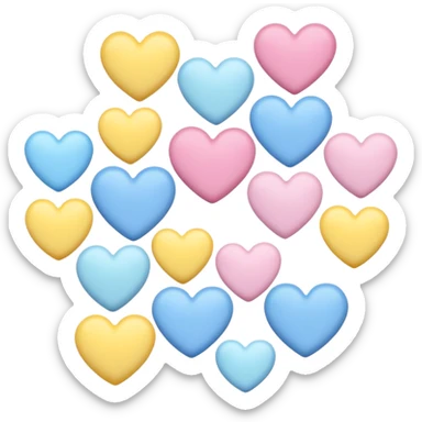 Hearts with pastel colors sticker