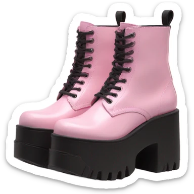 Platform UNIF boots pink sticker