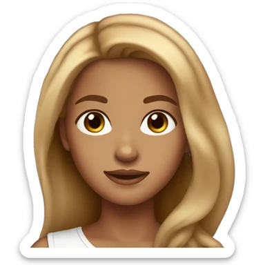 stunning tan girl light brown hair sticker